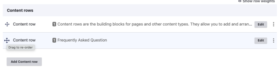 Example of multiple content rows in Drupal