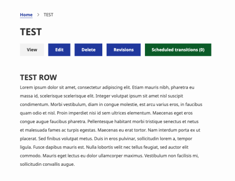 A page with the 'Scheduled Transitions' button highlighted.