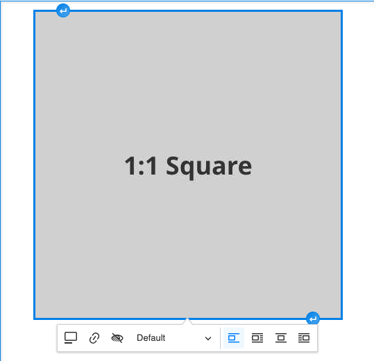 A screenshot of the image toolbar appearing beneath a plain grey placeholder image